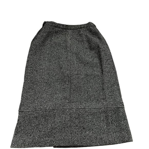 Vintage Diagonal Striped Black White Wool A- Line Skirt 26" Waist - Picture 4 of 4